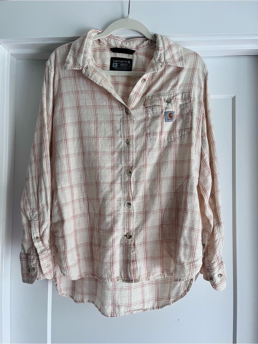 Carhartt Women’s long sleeve button down plaid Medium